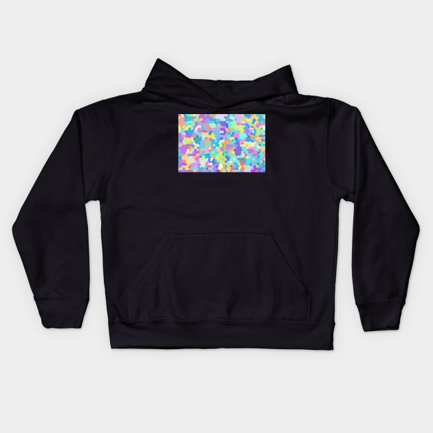 Stained glass print, colorful crystal shapes Kids Hoodie by KINKDesign